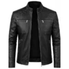 men motorcycle cafe racer leather jacket