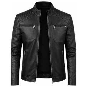 men motorcycle cafe racer leather jacket