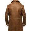 men shearling leather military jacket