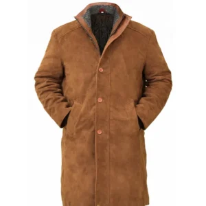 men’s brown suede leather coat