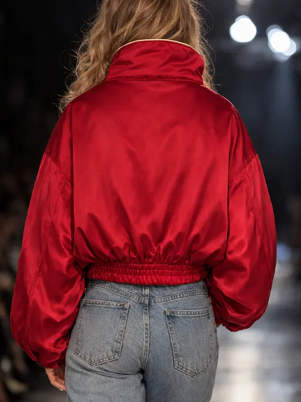 satin bomber jacket women