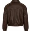 womens brown faux leather jacket