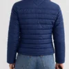 Womens Blue Quilted Straight Jacket - Image 2