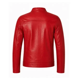Ferrari Red Moto Leather Jacket