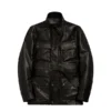 Mens Black Panther Waxed Leather Jacket