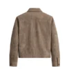 Men's Cropped Fit Split Brown Suede Jacket