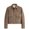 Mens Cropped Fit Split Suede Jacket