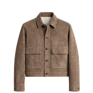 Mens Cropped Fit Split Suede Jacket