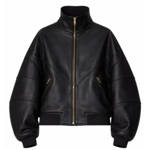 Rihanna Leather Jacket Black