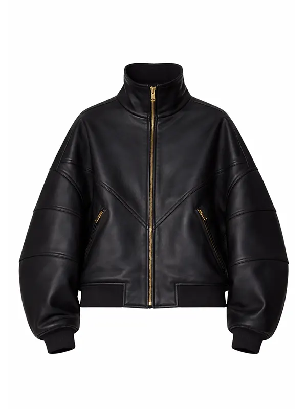 Rihanna Leather Jacket Black