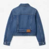Women Victoria Beckham Relaxed Crop Denim Blue Jacket