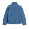 Women’s Cropped Blue Denim Bomber Jacket