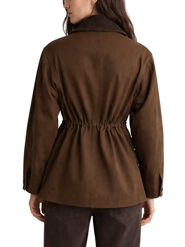 Classic Women Suede-Collar Field Jacket - Image 2