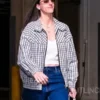 Caitlin Clark Checked Chambray Blouson Jacket