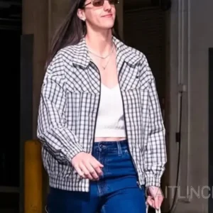 Caitlin Clark Checked Chambray Blouson Jacket