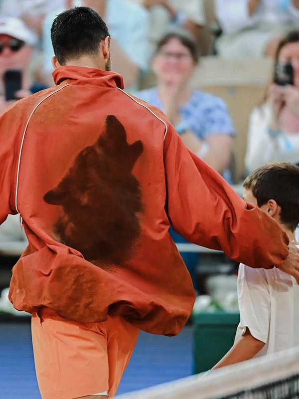 Novak Djokovic Roland Garros 2026 Lacoste Orange Track Jacket