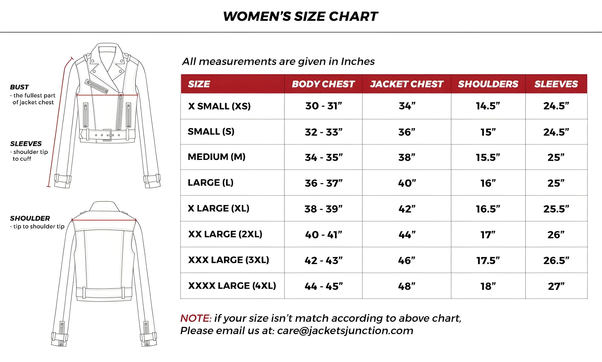 women size chart