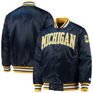 1980s Michigan Wolverines Starter Satin Varsity Jacket