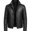 James Bond 007 First Light Black Leather Jacket - Image 3