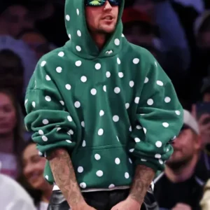 Justin Bieber Green Polka Dot Hoodie
