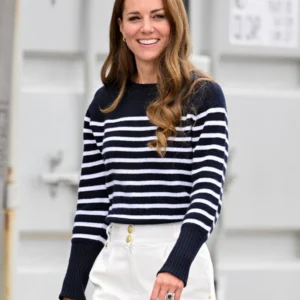 Kate Middleton Blue And White Striped Sweater