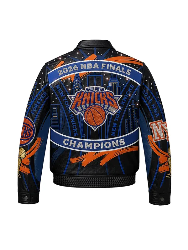 NY Knicks NBA Finals Champions Leather Jacket 2026 - Image 3