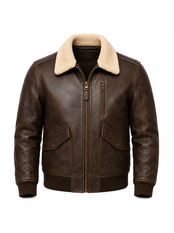 Men’s Dark Brown Bomber Jacket