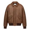Men’s Vintage Brown Leather Bomber Jacket