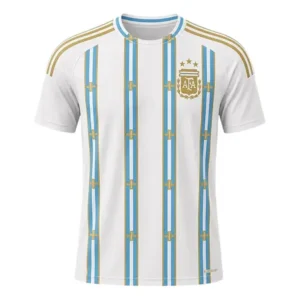 Messi Argentina Gold Stripe Jersey