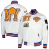 New York Knicks 2X Champions Mash-Up Satin Varsity Jacket - Image 3