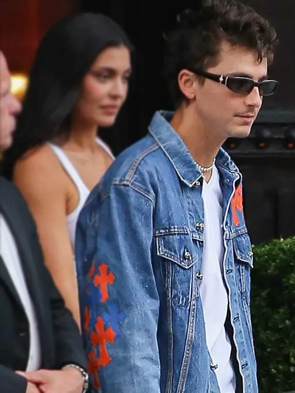 Timothee Chalamet Knicks Game 4 Denim Trucker Jacket