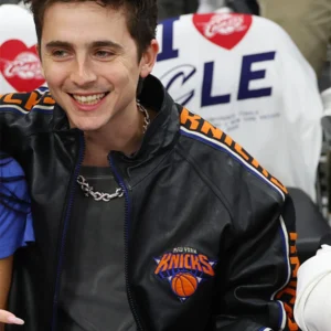 Timothée Chalamet NY Knicks Finals Leather Jacket