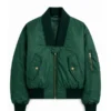 Women Satin Bomber Jacket