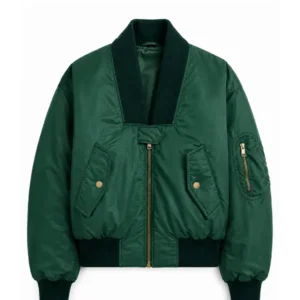 Women Satin Bomber Jacket