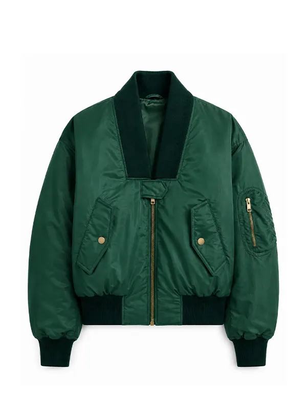 Women Satin Bomber Jacket