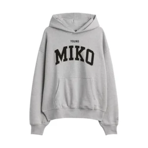 Young Miko Grey Logo Hoodie