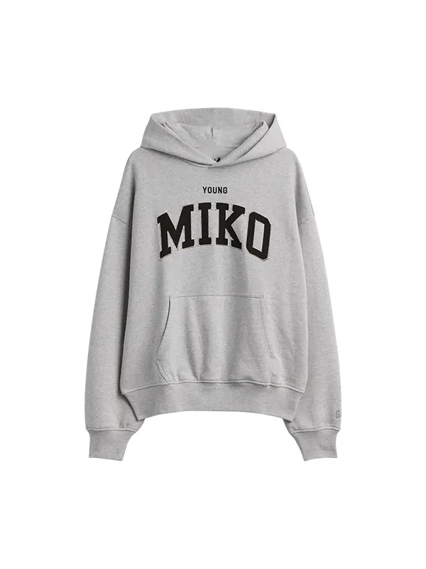 Young Miko Grey Logo Hoodie