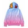 dip dye full zip shark hoodie