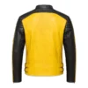 men's yellow and black two tone leather motorcycle jacket 2026