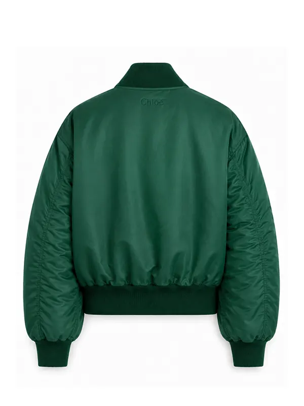 Women Oversized Technical Satin Bomber Jacket - Image 2
