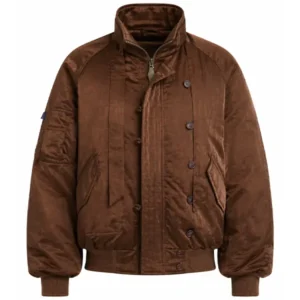 women's oversized bomber jacket brown