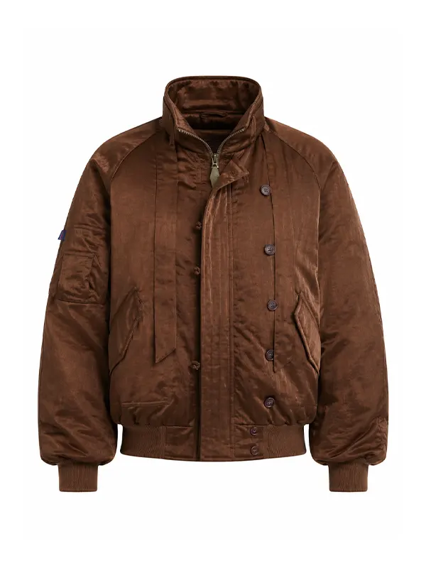 women's oversized bomber jacket brown