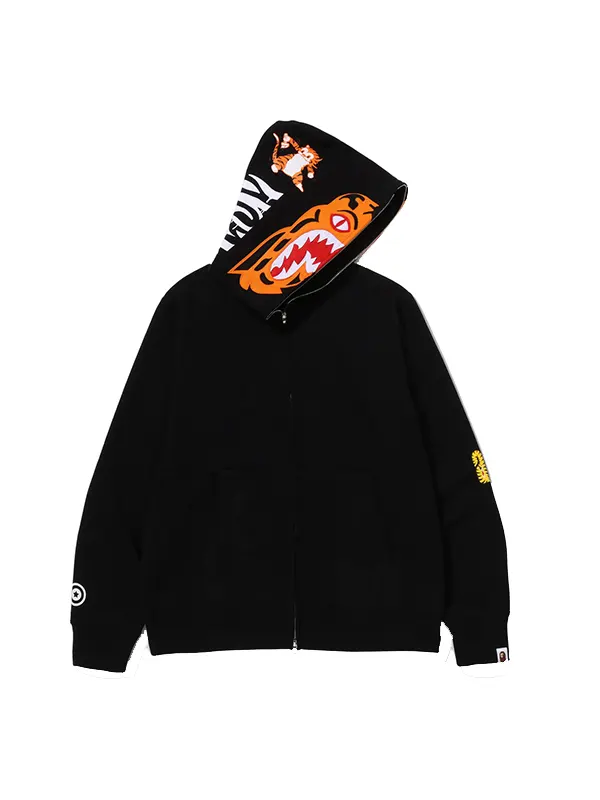 Bape Tiger Full Zip Hoodie Black