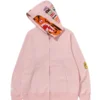 Bape Tiger Full Zip Pink Hoodie
