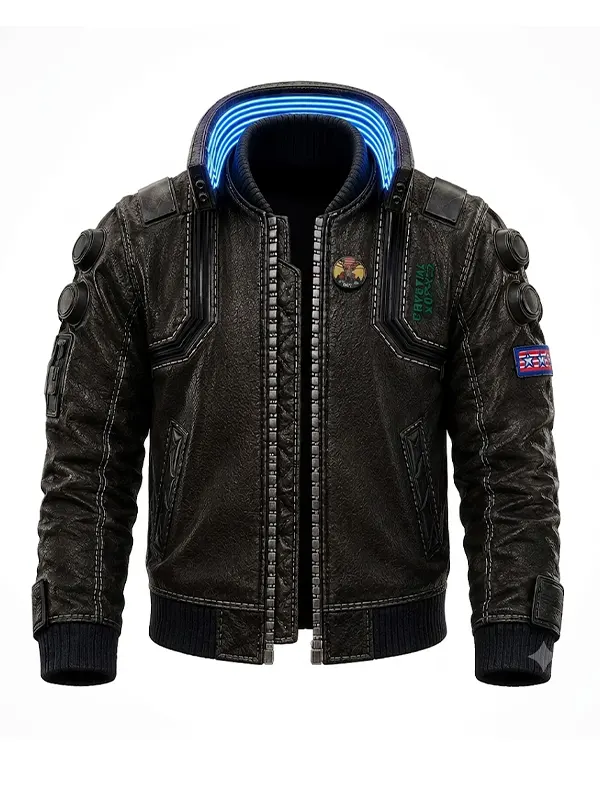 Cyberpunk 2077 Samurai Brown Bomber Jacket - Image 4