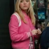 Elle 2026 Lexi Minetree Pink Wool Teddy Bomber Jacket