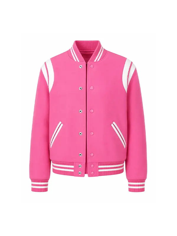 Elle 2026 pink wool bomber jacket