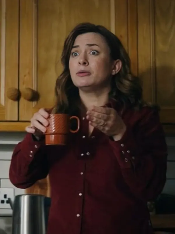 Eve Myles The Crow Girl 2025 DCI Jeanette Kilburn Red Shirt