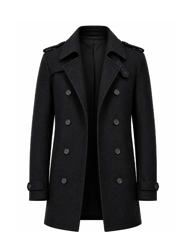 James Bond 007 First Light Black Trench Coat - Image 2