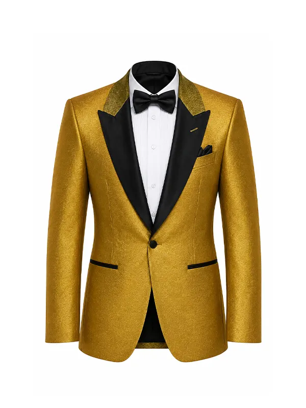 James Bond 007 First Light Gold Tuxedo Jacket - Image 2